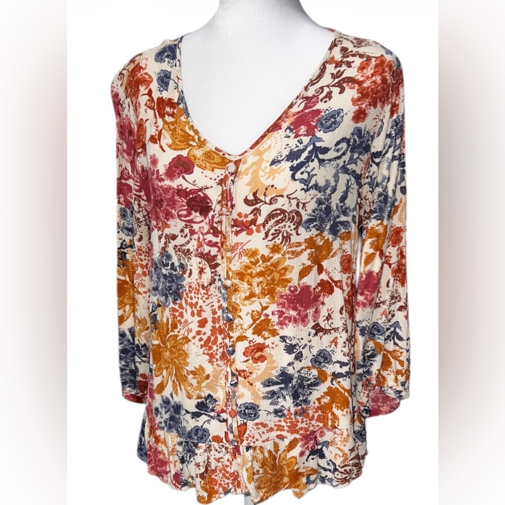 5/$25 Patterned Whimsical Blouse- Small